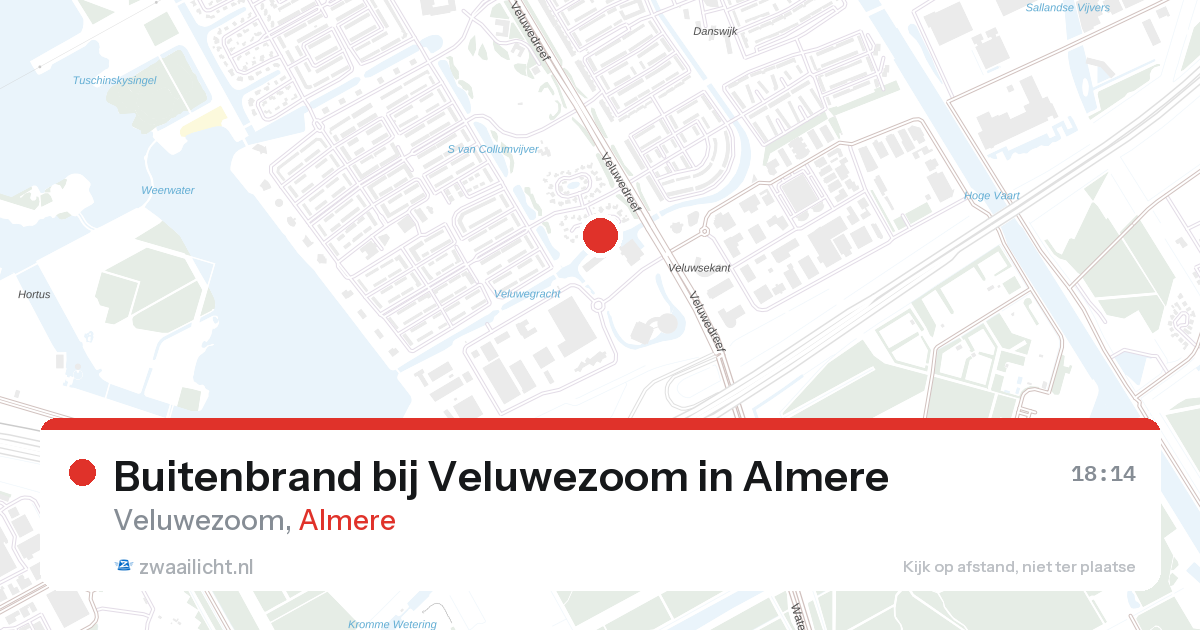 Buitenbrand bij Veluwezoom in Almere — 18 mrt 2026