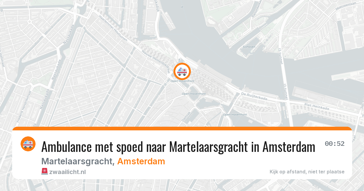 Ambulance met spoed naar Martelaarsgracht in Amsterdam — 11 aug 2026