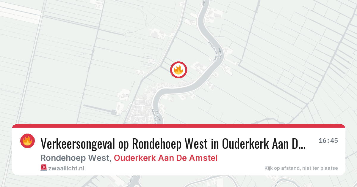 Verkeersongeval op Rondehoep West in Ouderkerk Aan De Amstel — 4 aug 2026