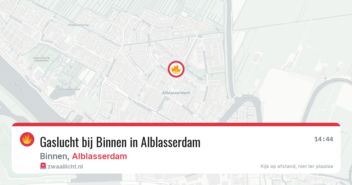 Gaslucht bij Binnen in Alblasserdam — 11 jun 2026