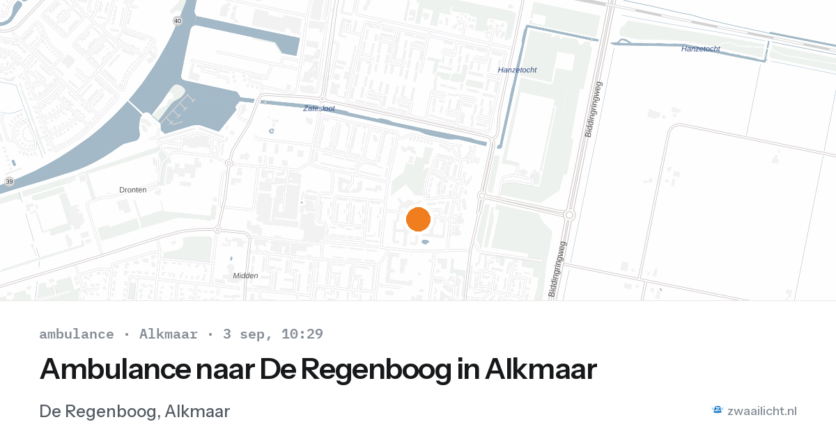 Ambulance naar De Regenboog in Alkmaar — 3 sep 2026
