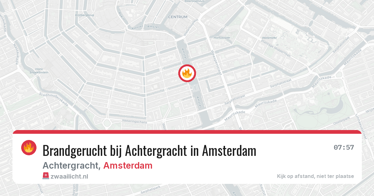 Brandgerucht bij Achtergracht in Amsterdam — 19 mei 2026