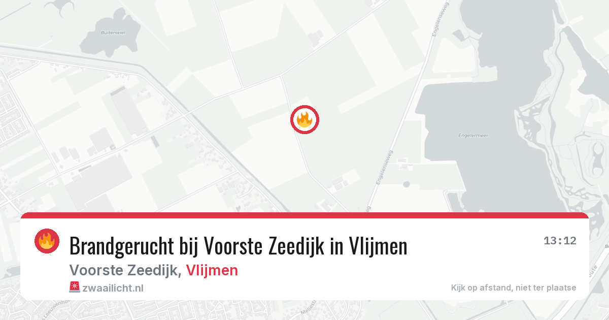 Brandgerucht bij Voorste Zeedijk in Vlijmen — 28 mei 2026