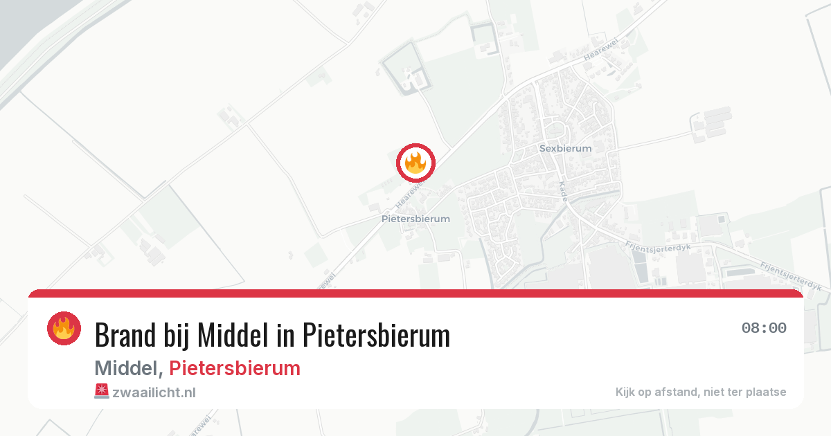 Brand bij Middel in Pietersbierum — 3 aug 2026