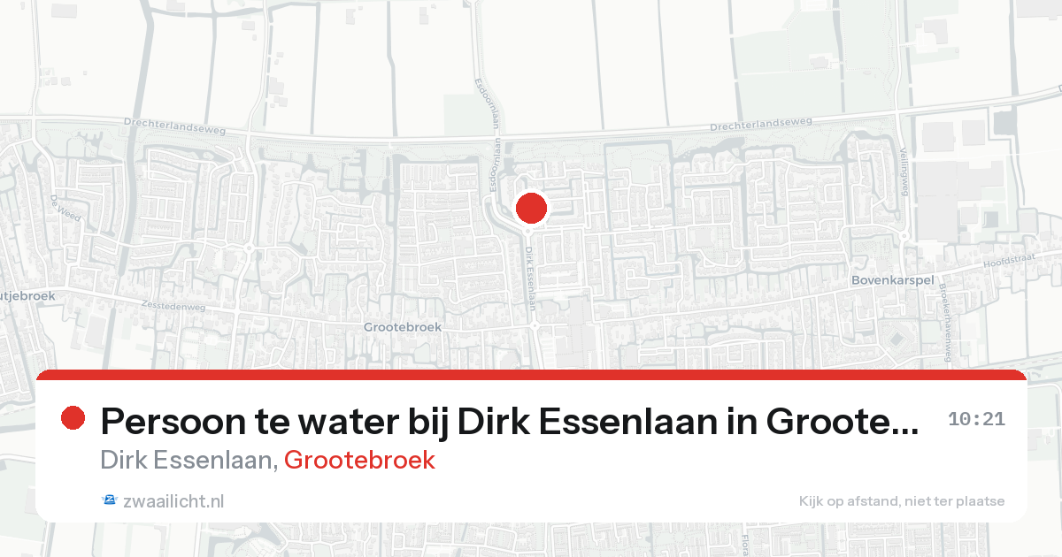 Persoon te water bij Dirk Essenlaan in Grootebroek — 15 aug 2026