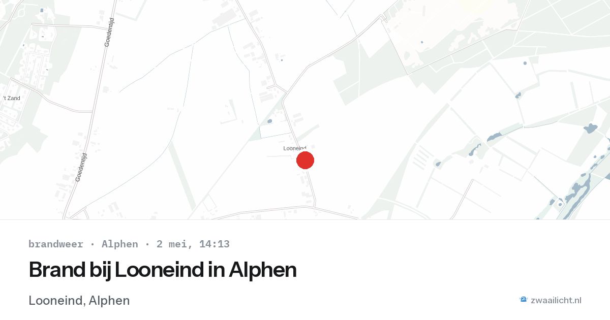 Brand bij Looneind in Alphen — 2 mei 2026