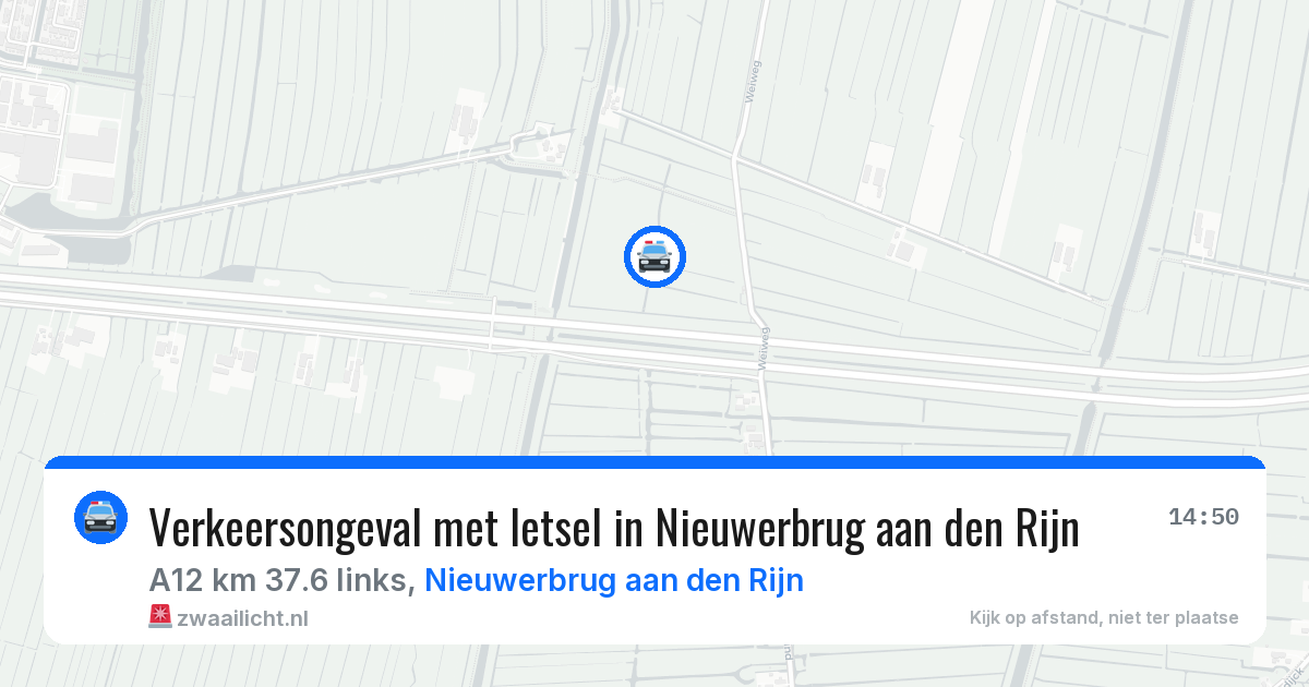 Verkeersongeval met letsel in Nieuwerbrug aan den Rijn — 14 aug 2026
