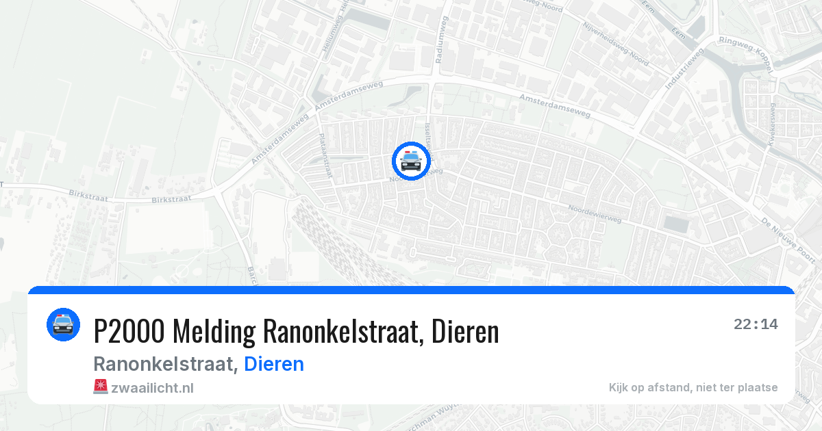 P2000 Melding Ranonkelstraat, Dieren — 17 jun 2026