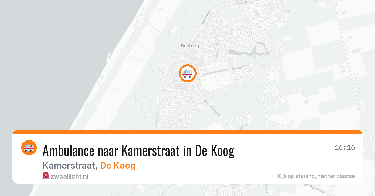 Ambulance naar Kamerstraat in De Koog — 4 jul 2026