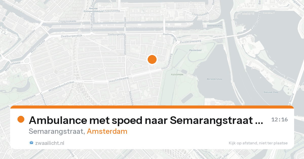 Ambulance met spoed naar Semarangstraat in Amsterdam — 24 aug 2026