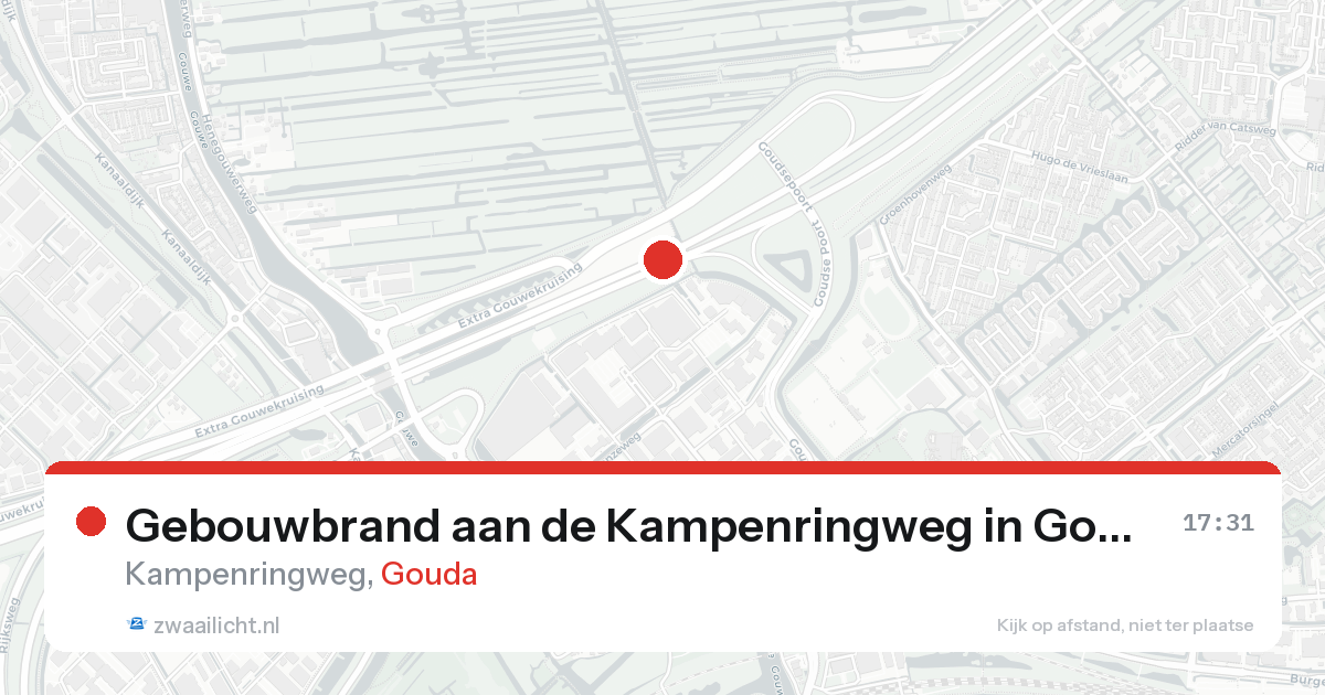 Gebouwbrand aan de Kampenringweg in Gouda — 24 aug 2026