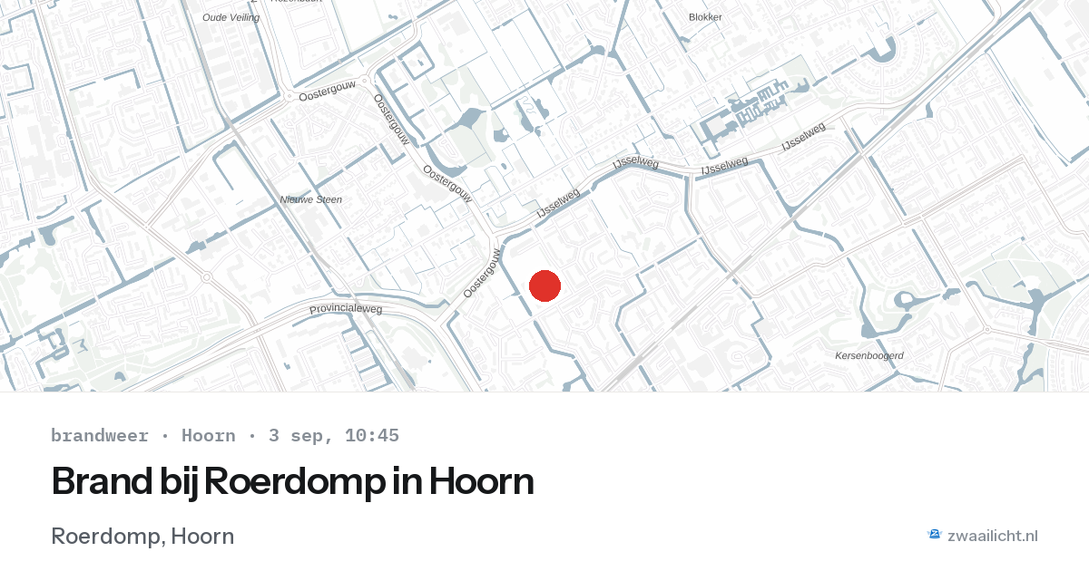 Brand bij Roerdomp in Hoorn — 3 sep 2026