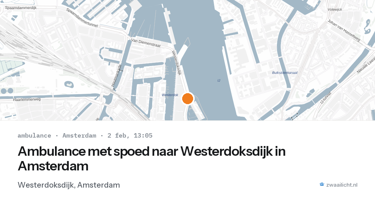 Ambulance met spoed naar Westerdoksdijk in Amsterdam — 2 feb 2026