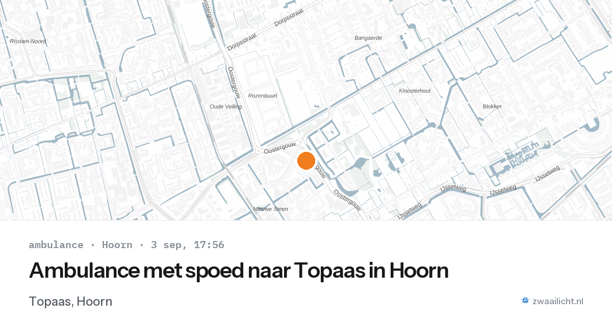 Ambulance met spoed naar Topaas in Hoorn — 3 sep 2026