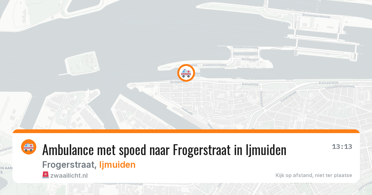 Ambulance met spoed naar Frogerstraat in Ijmuiden — 14 aug 2026