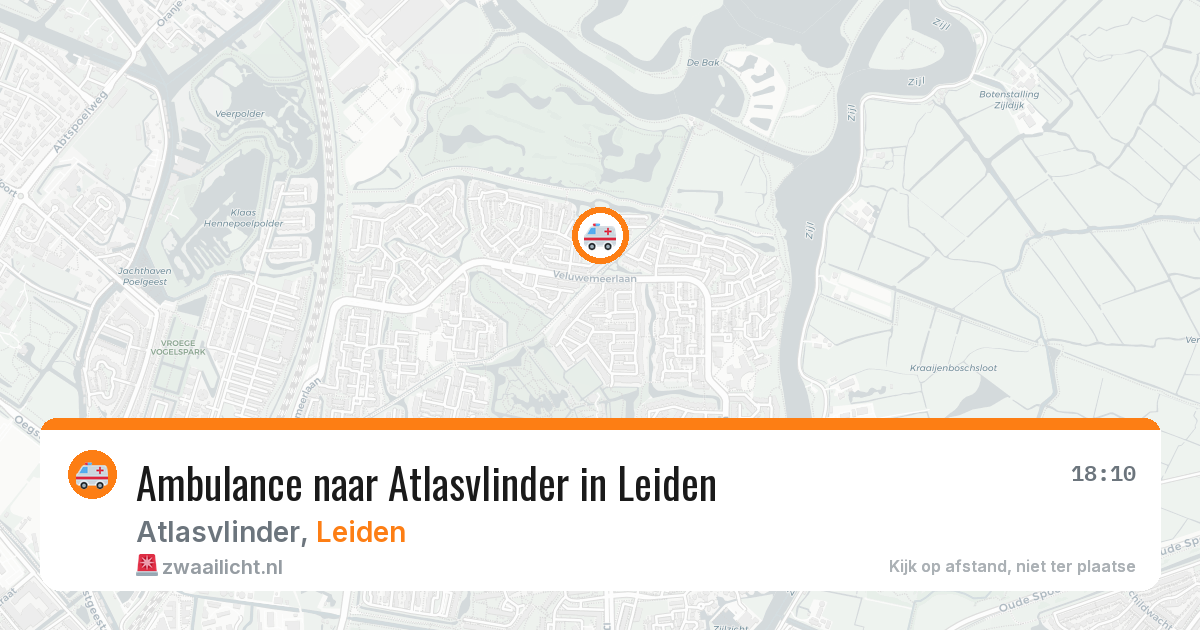 Ambulance naar Atlasvlinder in Leiden — 24 mrt 2026