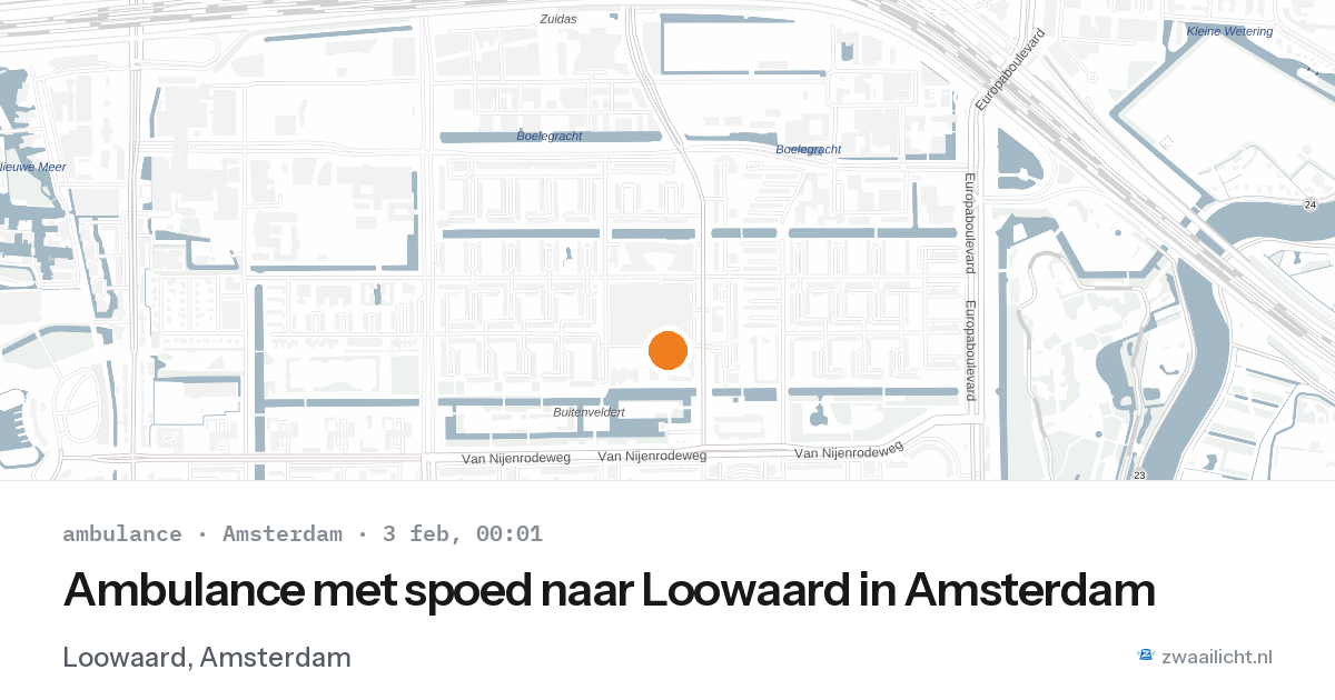 Ambulance met spoed naar Loowaard in Amsterdam — 2 feb 2026