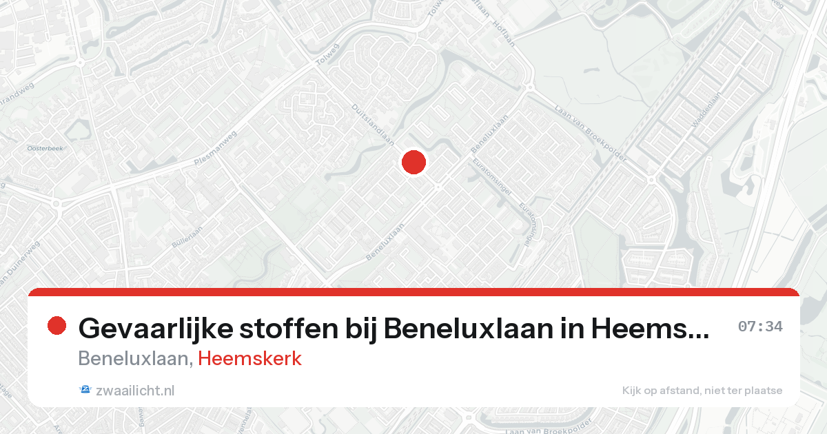 Gevaarlijke stoffen bij Beneluxlaan in Heemskerk — 8 feb 2026