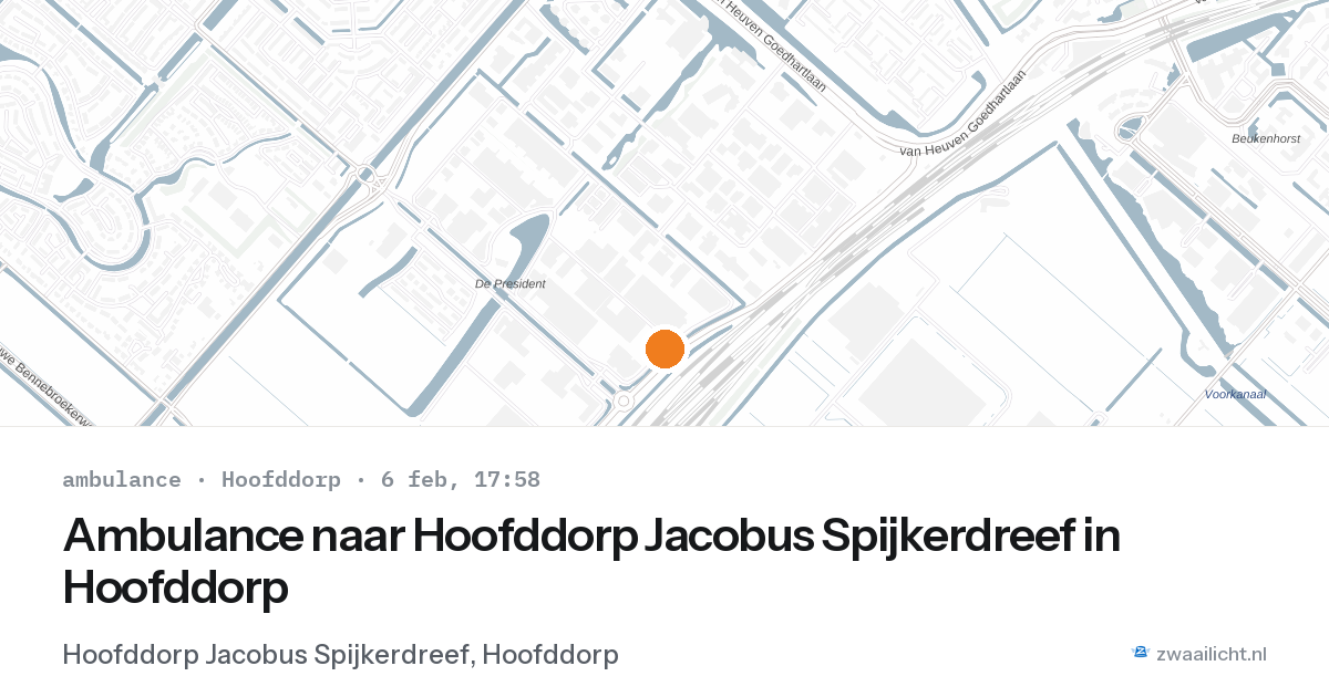Ambulance naar Hoofddorp Jacobus Spijkerdreef in Hoofddorp — 6 feb 2026