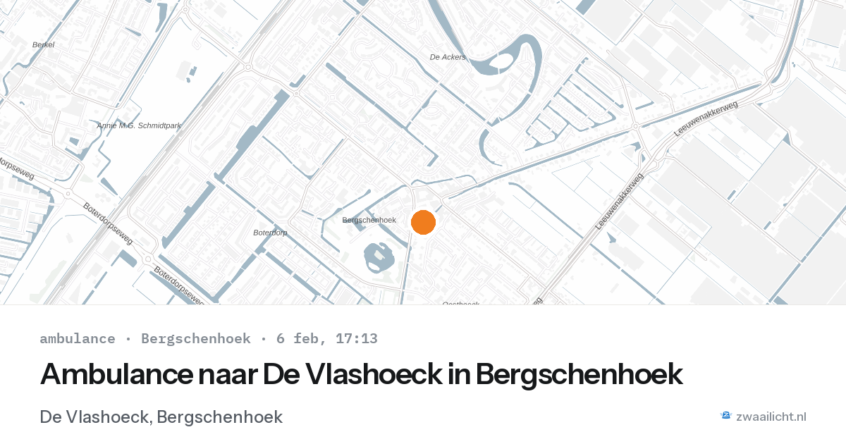 Ambulance naar De Vlashoeck in Bergschenhoek — 6 feb 2026