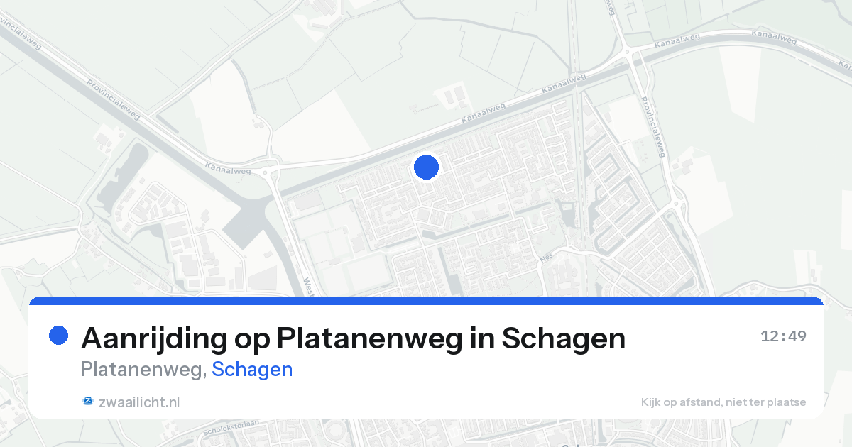 Aanrijding op Platanenweg in Schagen — 18 aug 2026