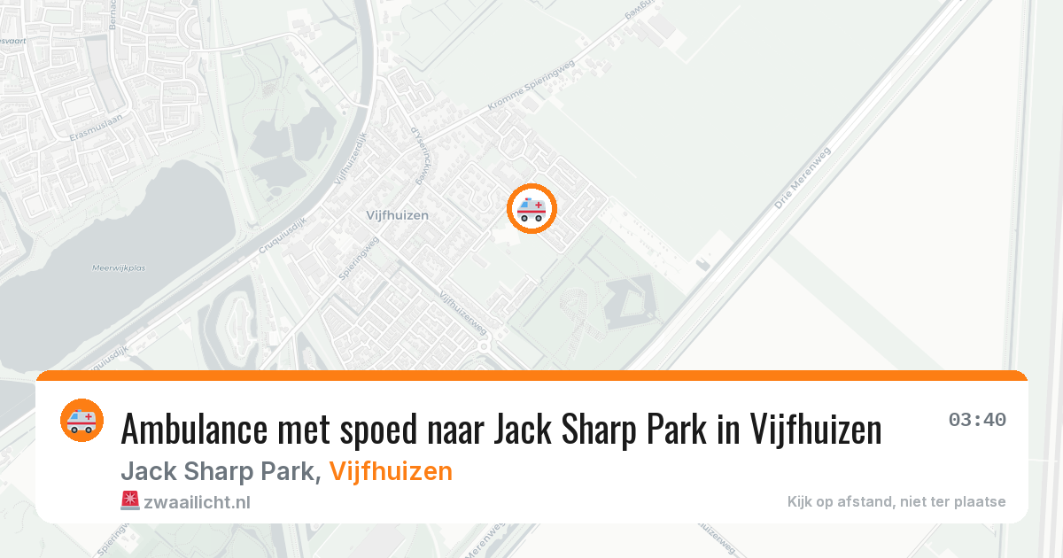 Ambulance met spoed naar Jack Sharp Park in Vijfhuizen — 19 mrt 2026