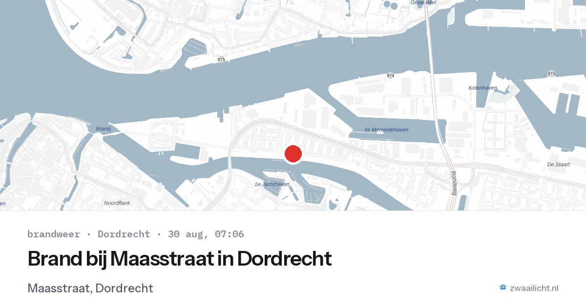 Brand bij Maasstraat in Dordrecht — 30 aug 2026