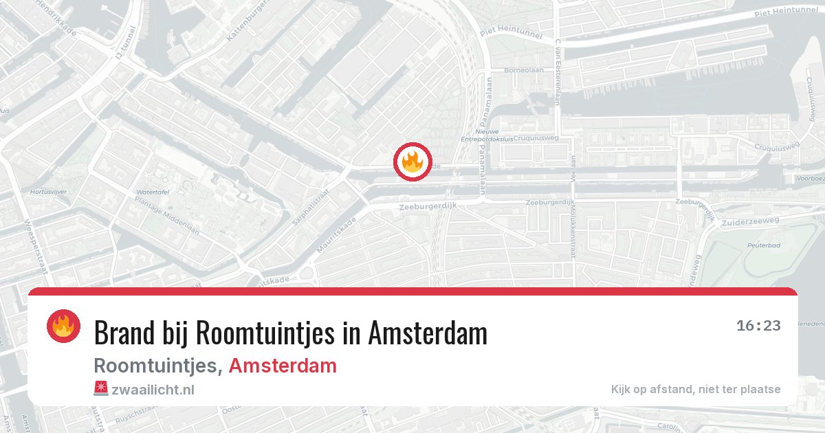 Brand bij Roomtuintjes in Amsterdam — 13 aug 2026