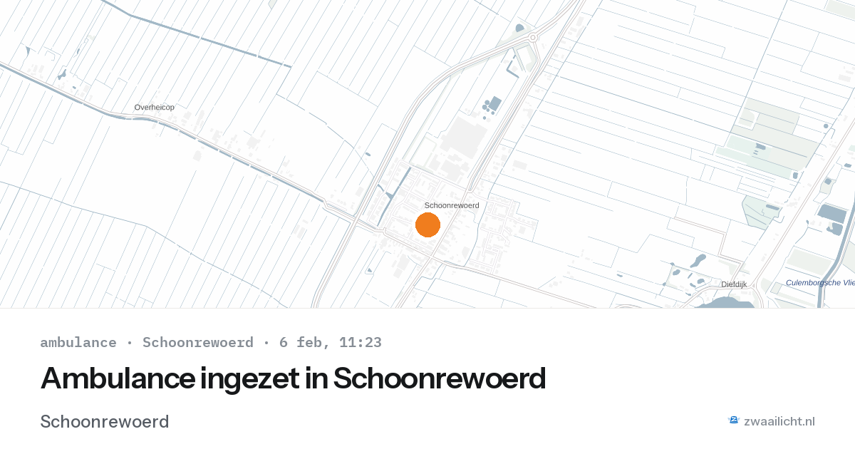 Ambulance ingezet in Schoonrewoerd — 6 feb 2026
