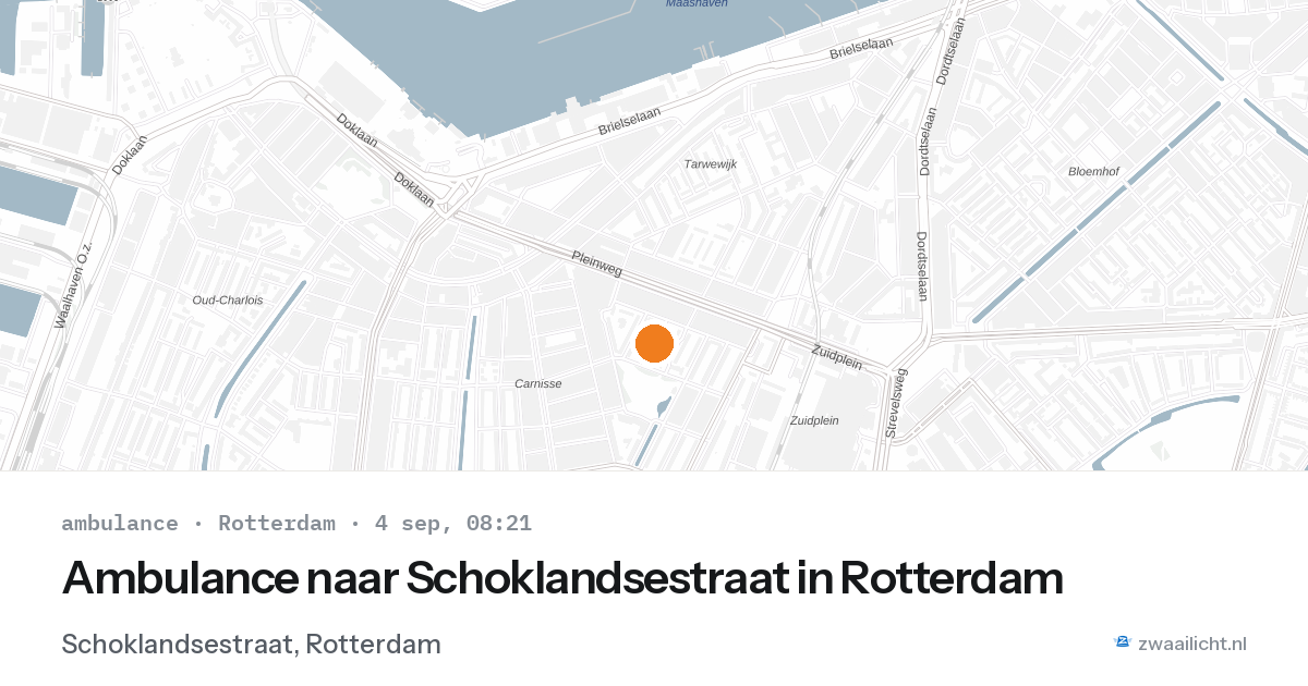 Ambulance naar Schoklandsestraat in Rotterdam — 4 sep 2026