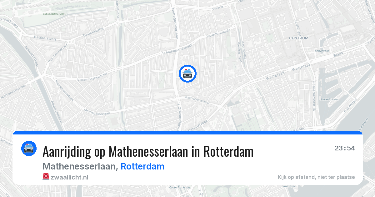 Aanrijding op Mathenesserlaan in Rotterdam — 13 mrt 2026
