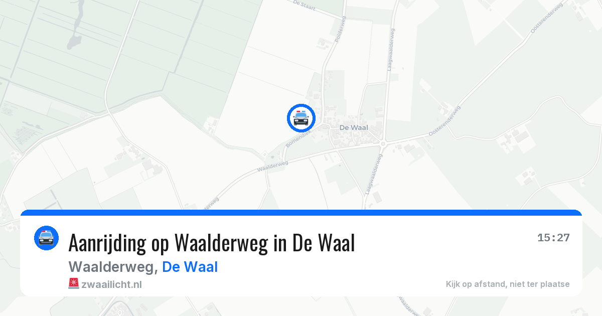 Aanrijding op Waalderweg in De Waal — 13 jun 2026