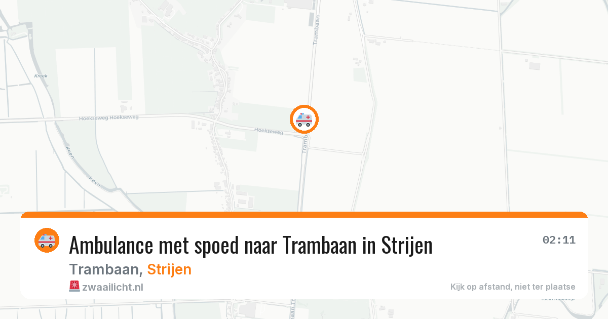 Ambulance met spoed naar Trambaan in Strijen — 16 mei 2026