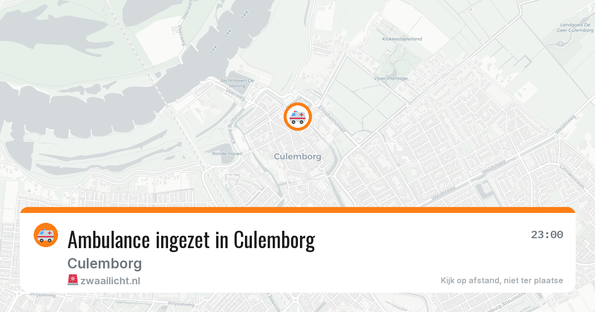 Ambulance ingezet in Culemborg — 3 mei 2026