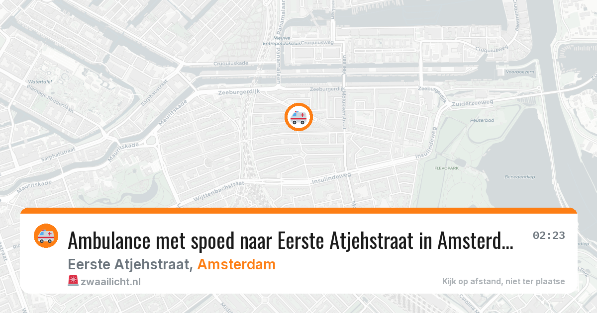 Ambulance met spoed naar Eerste Atjehstraat in Amsterdam — 16 jun 2026