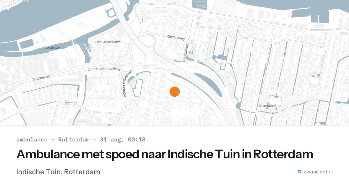 Ambulance met spoed naar Indische Tuin in Rotterdam — 30 aug 2026