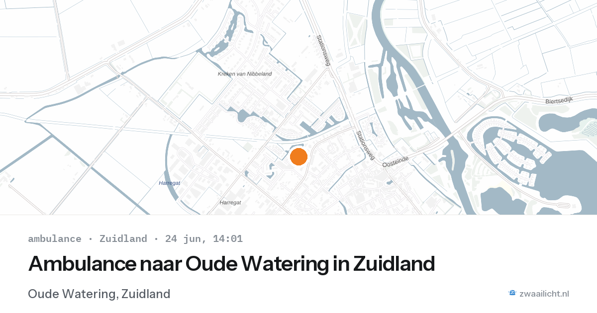 Ambulance naar Oude Watering in Zuidland — 24 jun 2026