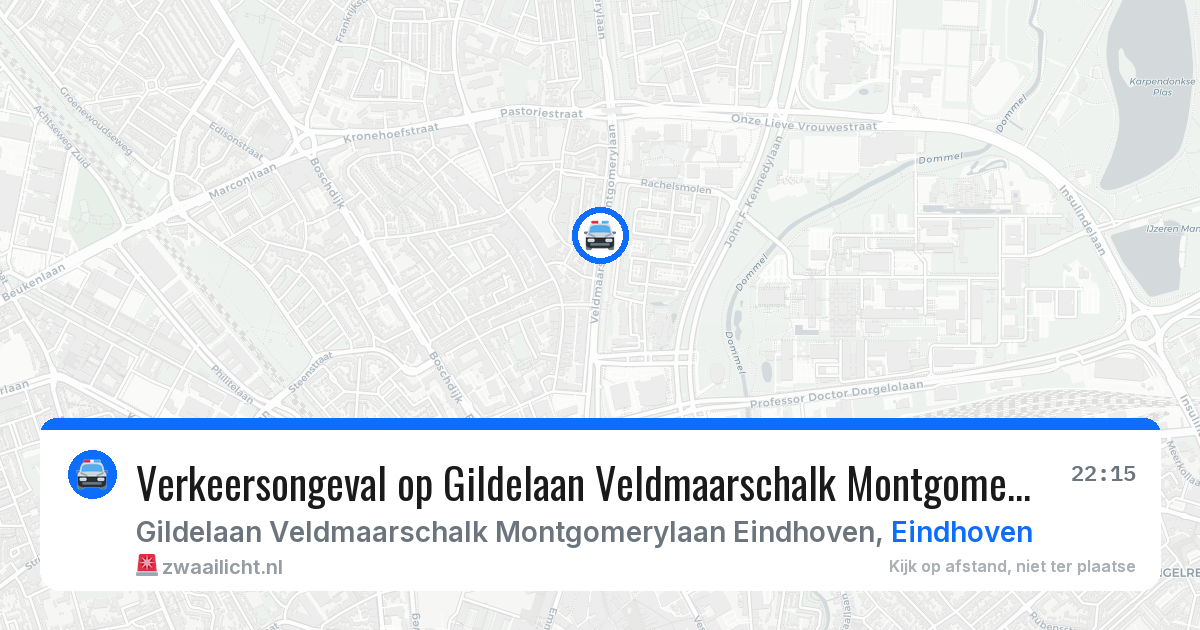 Verkeersongeval op Gildelaan Veldmaarschalk Montgomerylaan Eindhoven in Eindhoven — 14 mrt 2026