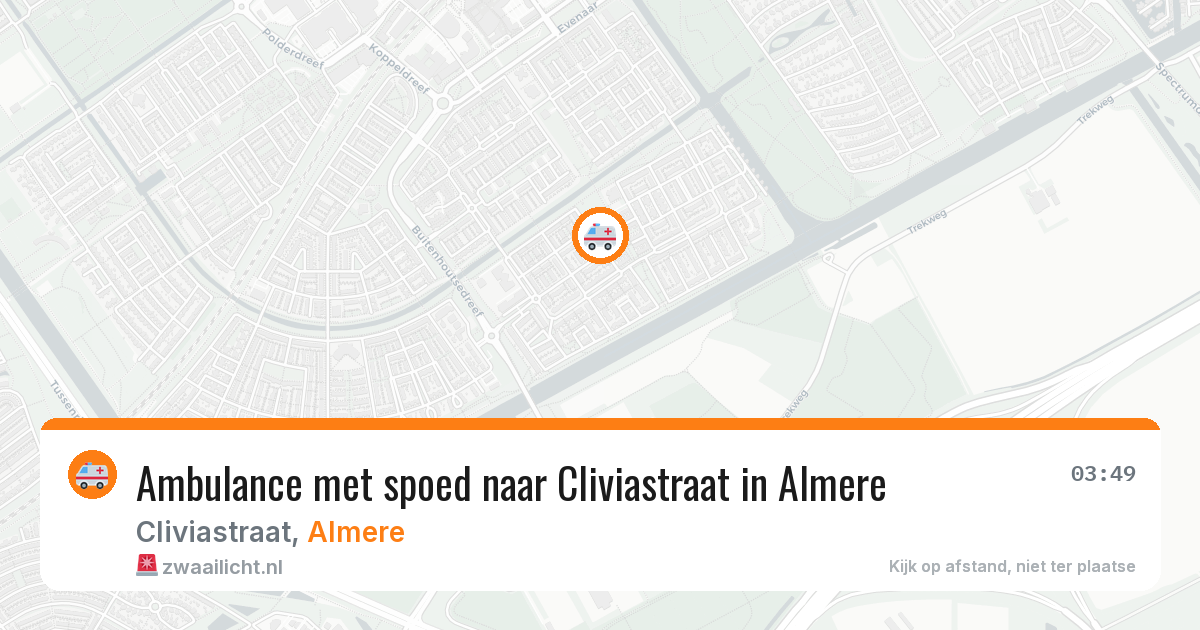 Ambulance met spoed naar Cliviastraat in Almere — 14 aug 2026