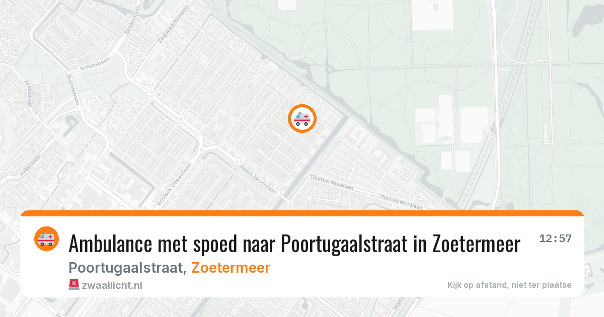 Ambulance met spoed naar Poortugaalstraat in Zoetermeer — 13 mei 2026