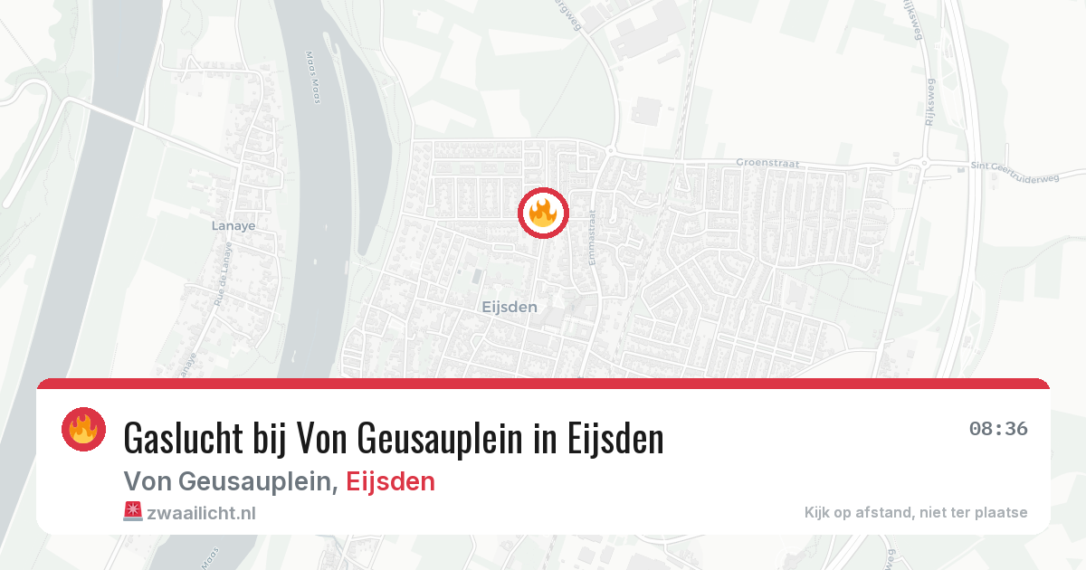Gaslucht bij Von Geusauplein in Eijsden — 7 apr 2026