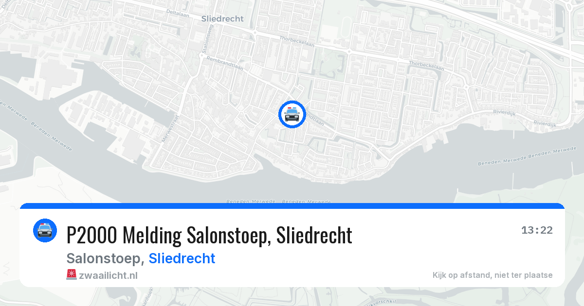 P2000 Melding Salonstoep, Sliedrecht — 29 mrt 2026