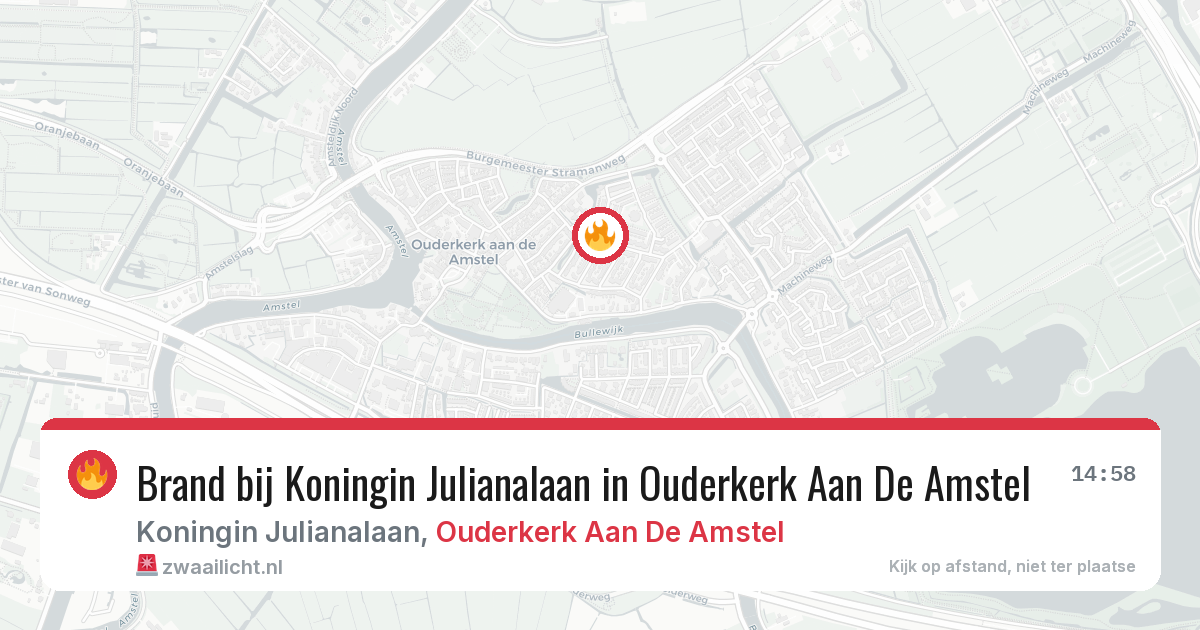 Brand bij Koningin Julianalaan in Ouderkerk Aan De Amstel — 28 jul 2026