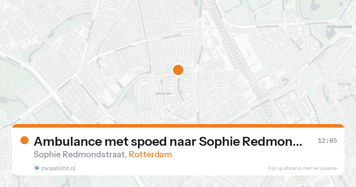 Ambulance met spoed naar Sophie Redmondstraat in Rotterdam — 20 aug 2026