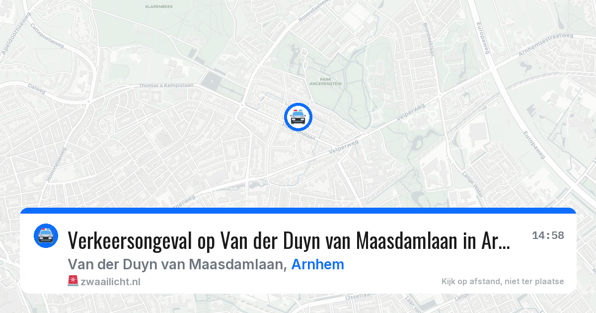 Verkeersongeval op Van der Duyn van Maasdamlaan in Arnhem — 29 apr 2026