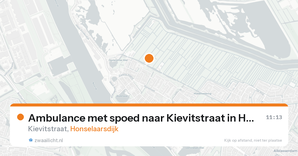 Ambulance met spoed naar Kievitstraat in Honselaarsdijk — 25 aug 2026