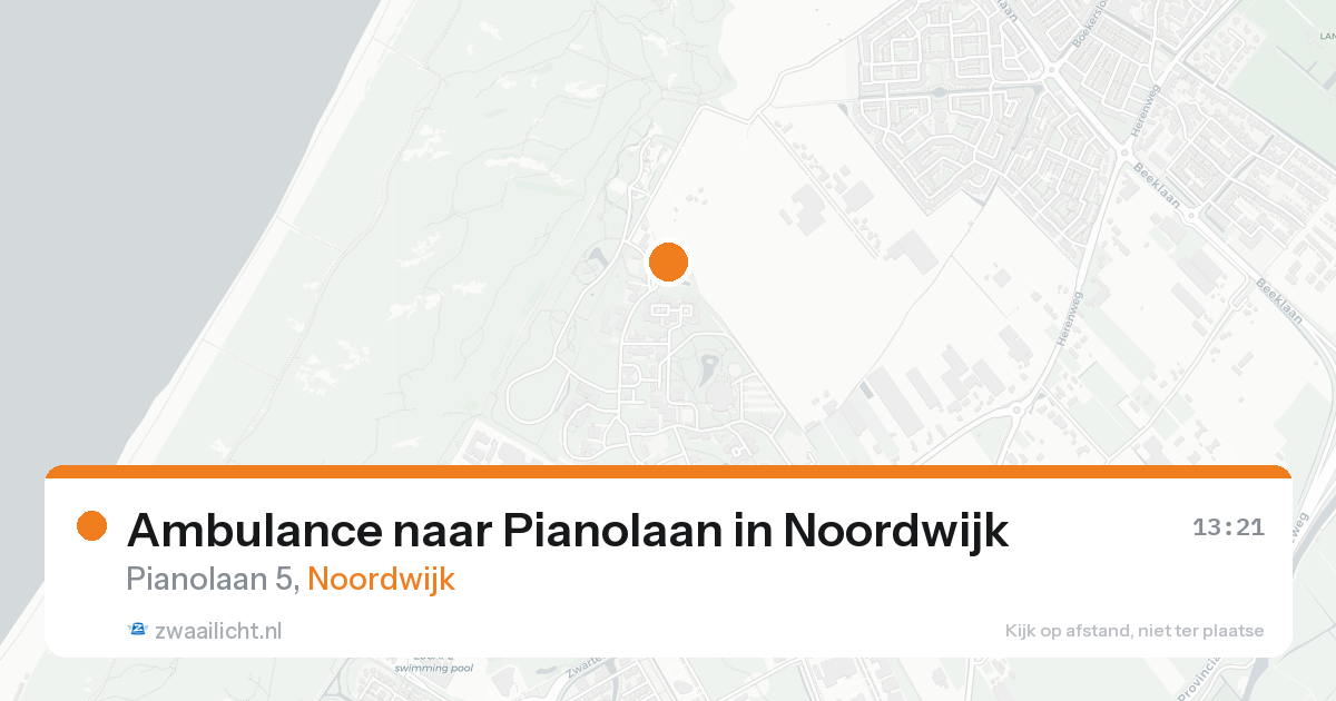 Ambulance naar Pianolaan in Noordwijk — 19 aug 2026