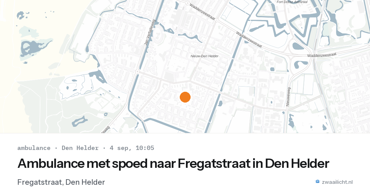 Ambulance met spoed naar Fregatstraat in Den Helder — 4 sep 2026