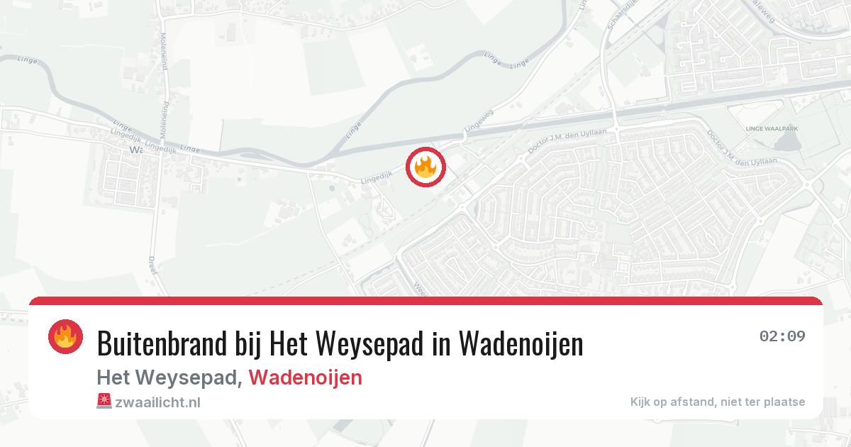 Buitenbrand bij Het Weysepad in Wadenoijen — 5 mrt 2026