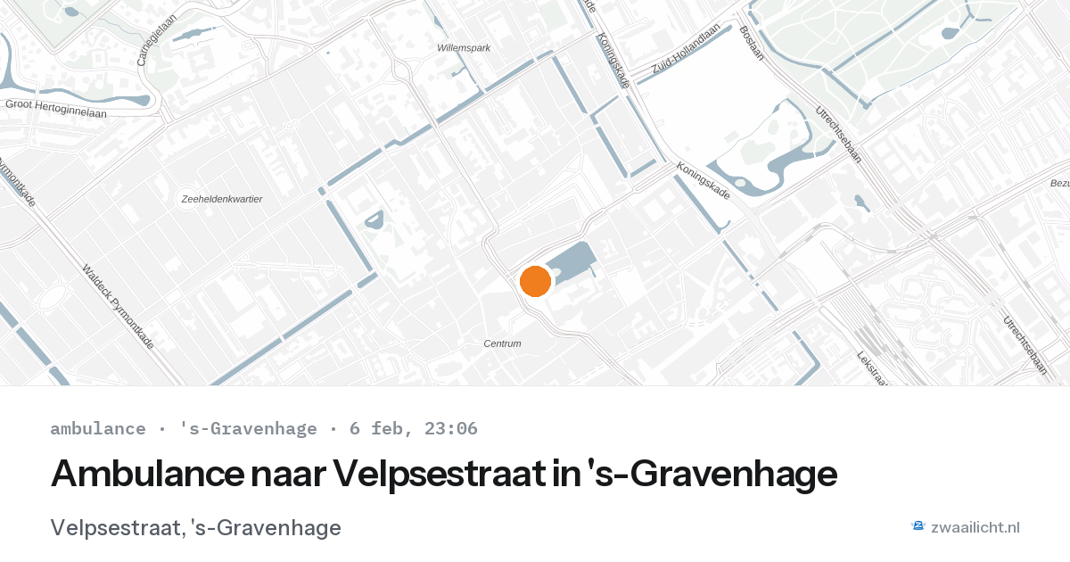 Ambulance naar Velpsestraat in 's-Gravenhage — 6 feb 2026